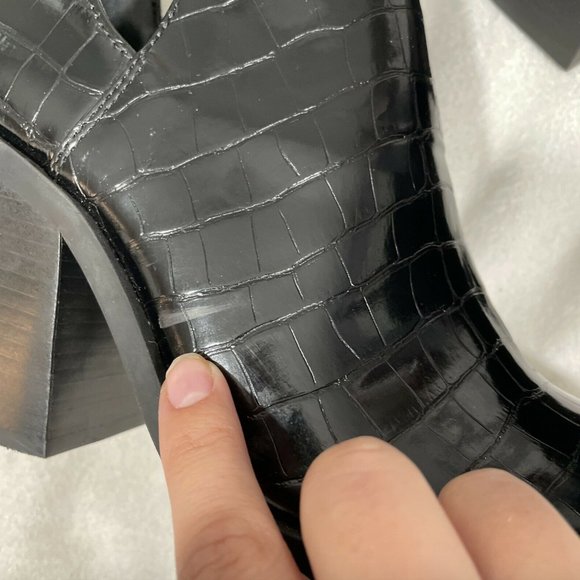 NEW! $110 Steve Madden Leve Block Heel Boot Black - Picture 5 of 12